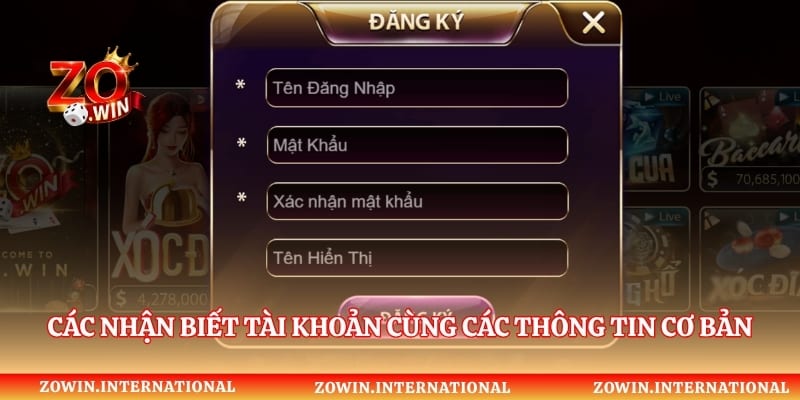 Các nhận biết tài khoản cùng các thông tin cơ bản