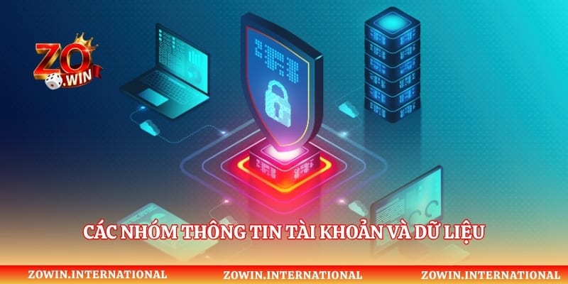 Các nhóm thông tin tài khoản và dữ liệu cần được quản lý