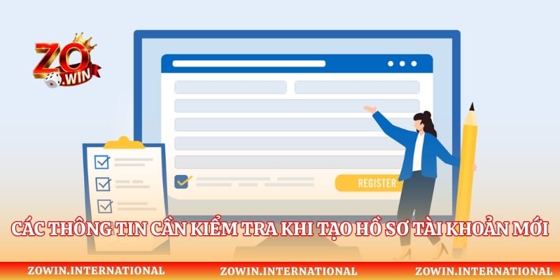 Các thông tin cần kiểm tra khi tạo hồ sơ tài khoản mới