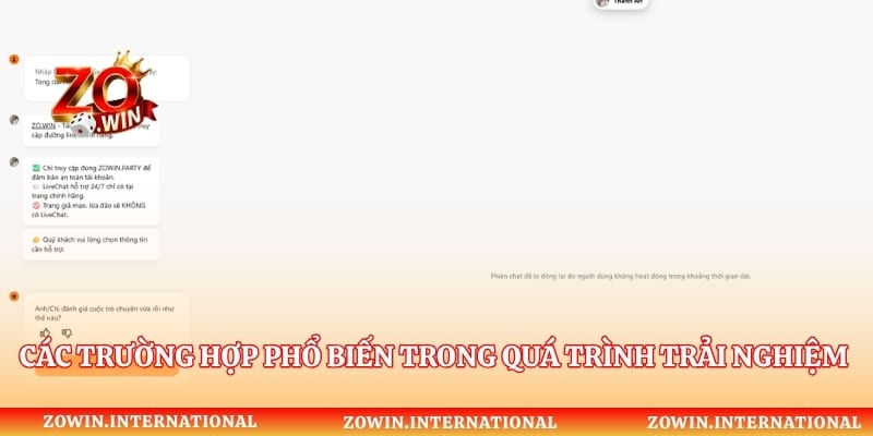 Các trường hợp phổ biến trong quá trình trải nghiệm cổng game